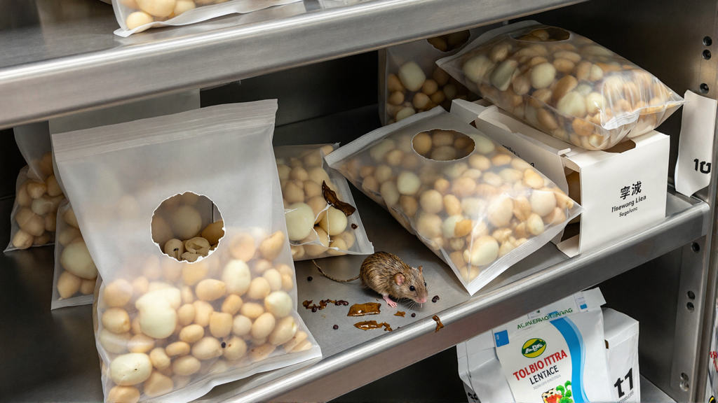мыши едят продукты на складе